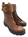 Bally Shoe Size 37 Brown & Black Leather Laser Cut Combat Lace Up Boots Brown & Black / 37