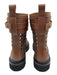 Bally Shoe Size 37 Brown & Black Leather Laser Cut Combat Lace Up Boots Brown & Black / 37