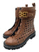 Bally Shoe Size 37 Brown & Black Leather Laser Cut Combat Lace Up Boots Brown & Black / 37
