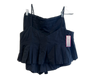 Free People Size S Black Cotton V Neck Cropped Elastic Waist Flare Short Set Black / S