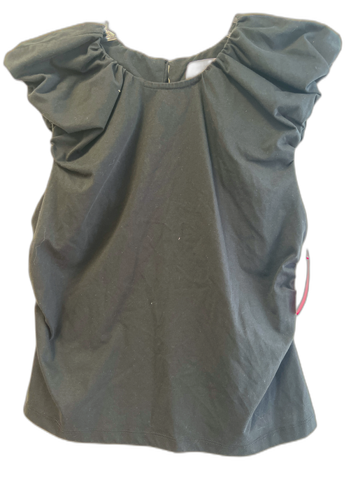 & Layered Size S Black Cotton Blend Round Neck Cap Sleeve Open Back Top Black / S