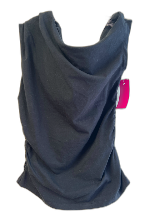J Crew Size XS Black Cotton Blend Round Neck Asymetric Cap Sleeve Top Black / XS