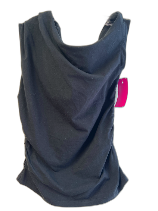 J Crew Size XS Black Cotton Blend Round Neck Asymetric Cap Sleeve Top Black / XS