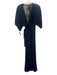 Reformation Size S Navy Blue Viscose Semi Sheer Wrap Dress Navy Blue / S