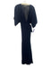 Reformation Size S Navy Blue Viscose Semi Sheer Wrap Dress Navy Blue / S