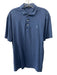 Polo Size L Blue Cotton Solid Polo Men's Short Sleeve Blue / L