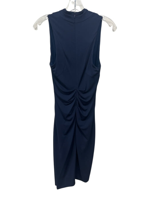 Artelier Nicole Miller Size P Navy Blue Polyester Sleeveless Drape Detail Dress Navy Blue / P