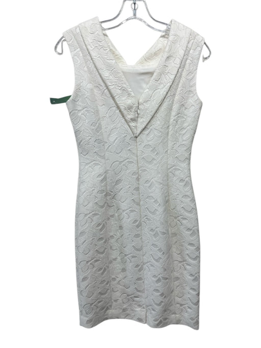 Badgley Mischka Size 2 Ivory Polyester & Acrylic Floral Design Sleeveless Dress Ivory / 2