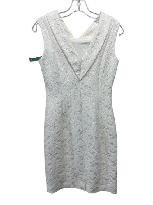 Badgley Mischka Size 2 Ivory Polyester & Acrylic Floral Design Sleeveless Dress Ivory / 2