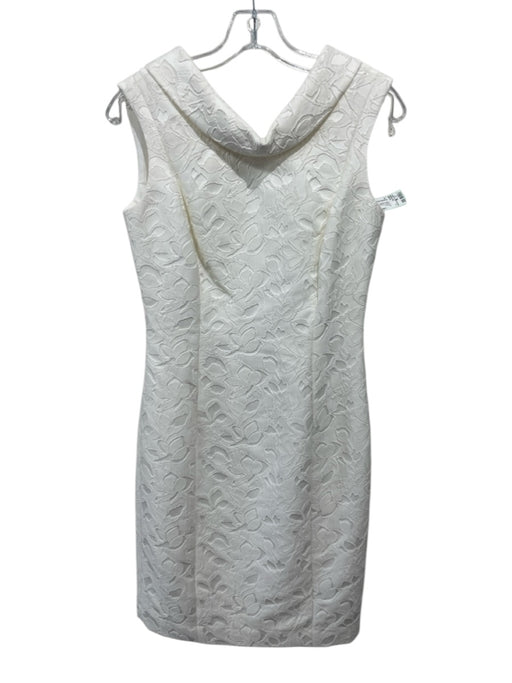 Badgley Mischka Size 2 Ivory Polyester & Acrylic Floral Design Sleeveless Dress Ivory / 2