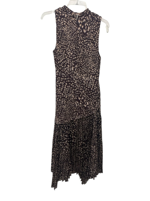 Jonathan Simkhai Size 2 Brown, Beige, White Polyester Abstract Print Dress Brown, Beige, White / 2
