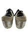 Golden Goose Shoe Size 38 Silver & Beige Leather Glitter Lace Up Sneakers Silver & Beige / 38