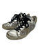 Golden Goose Shoe Size 38 Silver & Beige Leather Glitter Lace Up Sneakers Silver & Beige / 38