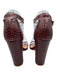 Schutz Shoe Size 7.5 Brown Leather Snake Embossed Open Toe Block Heel Pumps Brown / 7.5