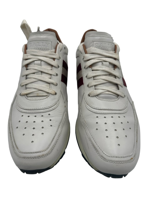 Bally Shoe Size 9 AS IS White & Maroon Leather Low Top Men's Shoes 9