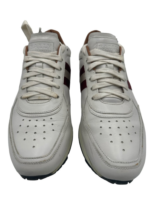 Bally Shoe Size 9 AS IS White & Maroon Leather Low Top Men's Shoes 9