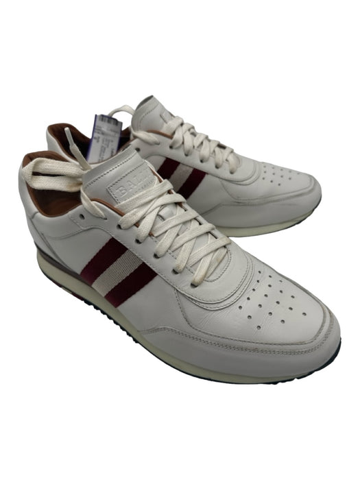 Bally Shoe Size 9 AS IS White & Maroon Leather Low Top Men's Shoes 9