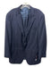 H Stockton Navy Wool Striped 2 Button Men's Suit Navy / 44