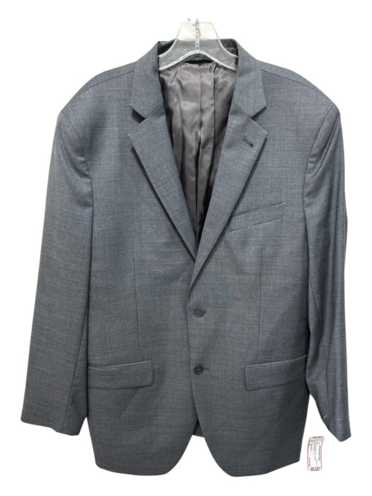 Bloomingdale's Gray Wool Blend Solid 2 Button Men's Suit Gray / 44