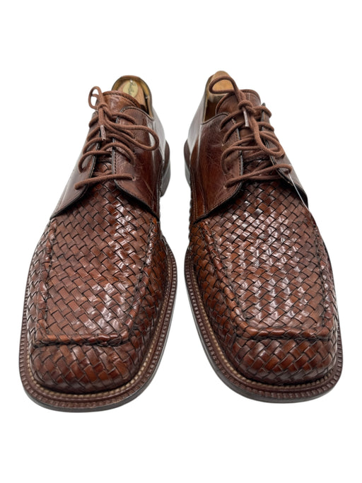 Mercanti Fiorentini Shoe Size 9.5 Brown Leather Solid Woven Men's Shoes Brown / 9.5