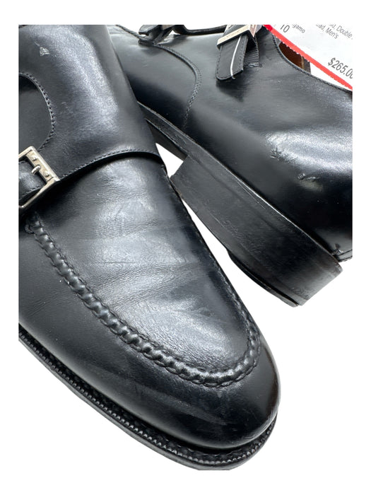 Ferragamo Shoe Size 10 Black Leather Solid Double Monk Strap Dress Men's Shoes Black / 10