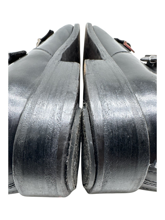 Ferragamo Shoe Size 10 Black Leather Solid Double Monk Strap Dress Men's Shoes Black / 10