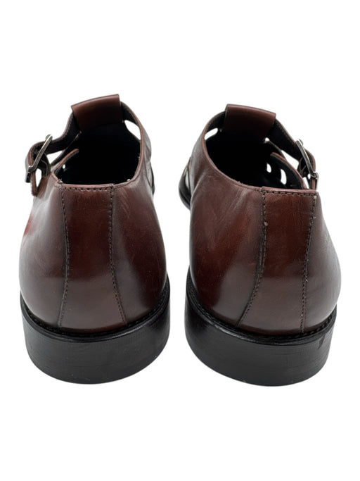 Mezlan Shoe Size 10.5 Brown Leather Solid Woven Sandal Men's Shoes Brown / 10.5