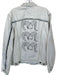Levi's Custom Size L Light Wash Cotton Skulls Denim Fringe Men's Jacket Light Wash / L
