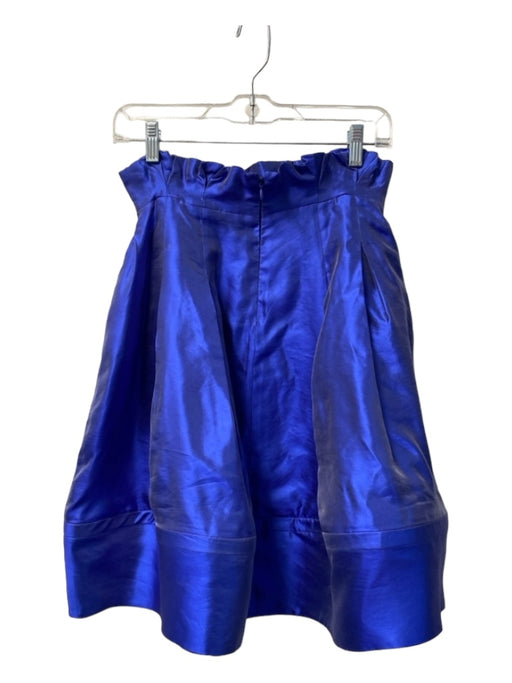 Giorgio Armani Size Est XS Royal Blue Silk Back Zip Gathered Waist Skirt Royal Blue / Est XS
