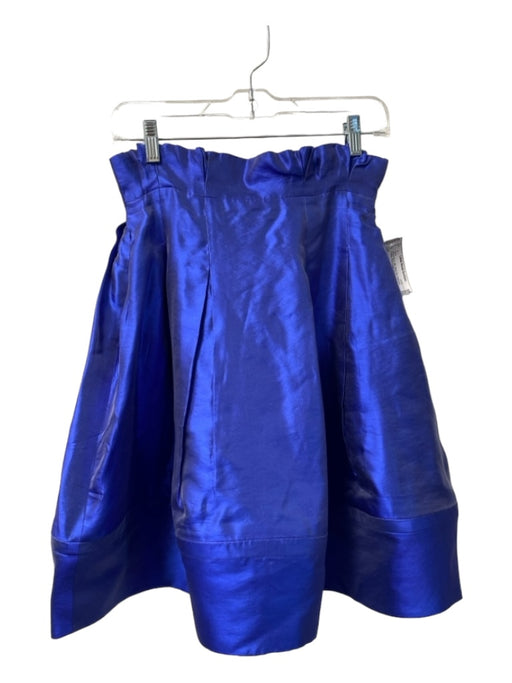 Giorgio Armani Size Est XS Royal Blue Silk Back Zip Gathered Waist Skirt Royal Blue / Est XS