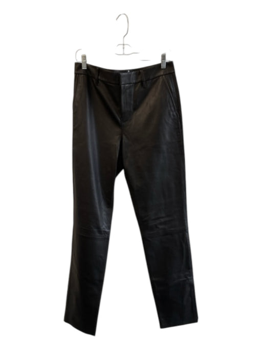 Barbara Taddei Collection Size 29 Black Leather Side Pockets zip fly Pants Black / 29