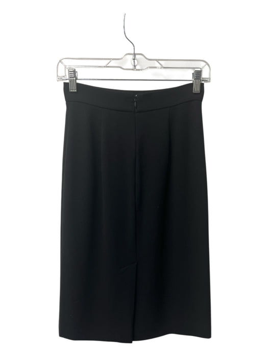 Prada Size 38 Black Acetate Blend Pencil Back Slit Below Knee Back Zip Skirt Black / 38