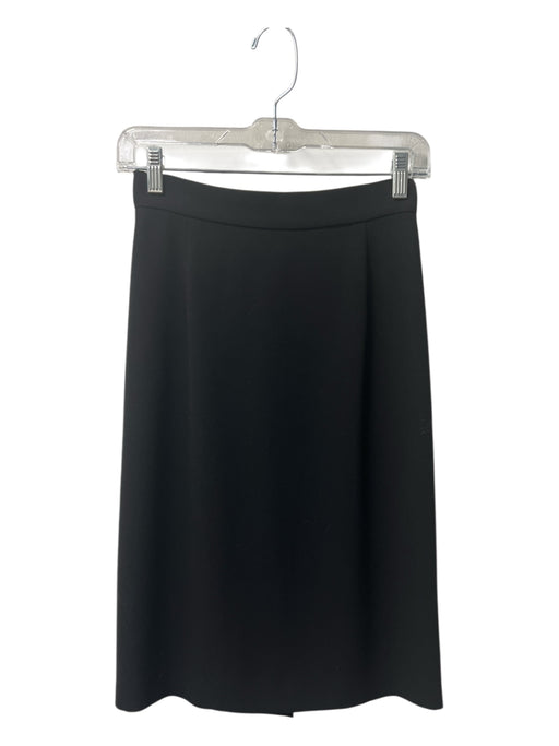 Prada Size 38 Black Acetate Blend Pencil Back Slit Below Knee Back Zip Skirt Black / 38
