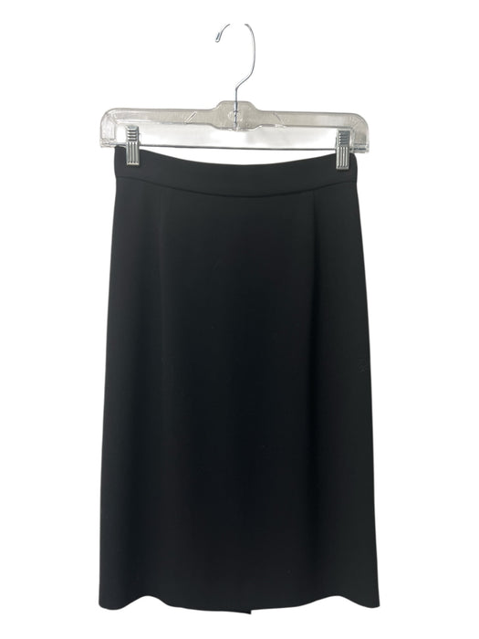 Prada Size 38 Black Acetate Blend Pencil Back Slit Below Knee Back Zip Skirt Black / 38