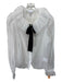 Lucy Paris Size Small White & Black Nylon Blend Long Sleeve Button Front Top White & Black / Small