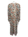 Free People Size S Beige, Pink, Blue Polyester floral print Button Down Dress Beige, Pink, Blue / S
