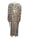 Free People Size S Beige, Pink, Blue Polyester floral print Button Down Dress Beige, Pink, Blue / S