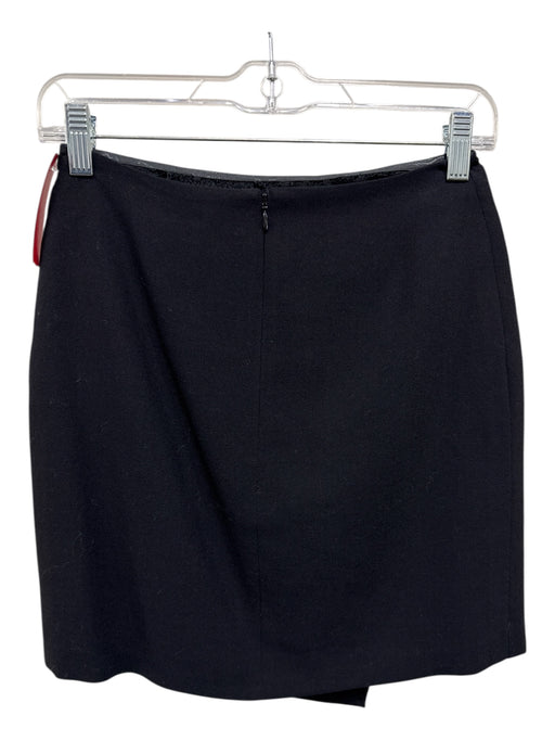 Bazar Christian Lacroix Size 38 Black Virgin Wool Pleat Detail Lace Mini Skirt Black / 38
