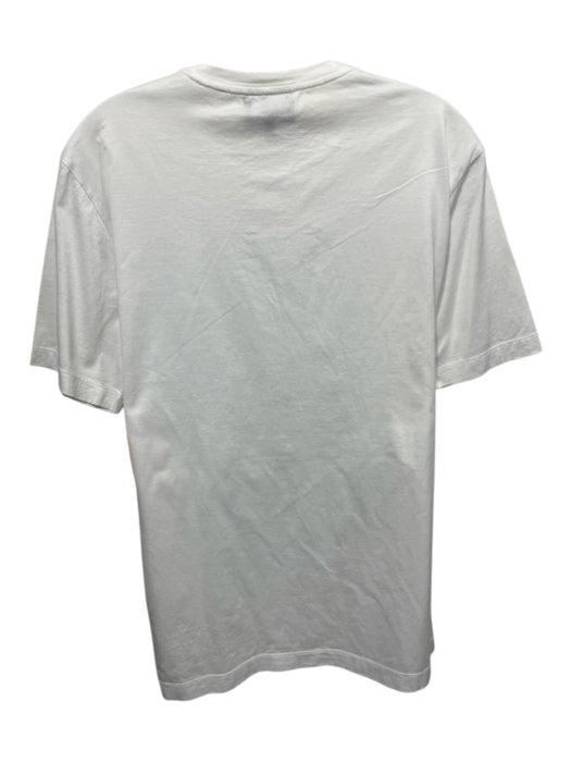 Emporio Armani Size M White Cotton Graphic Men's Short Sleeve Shirt White / M