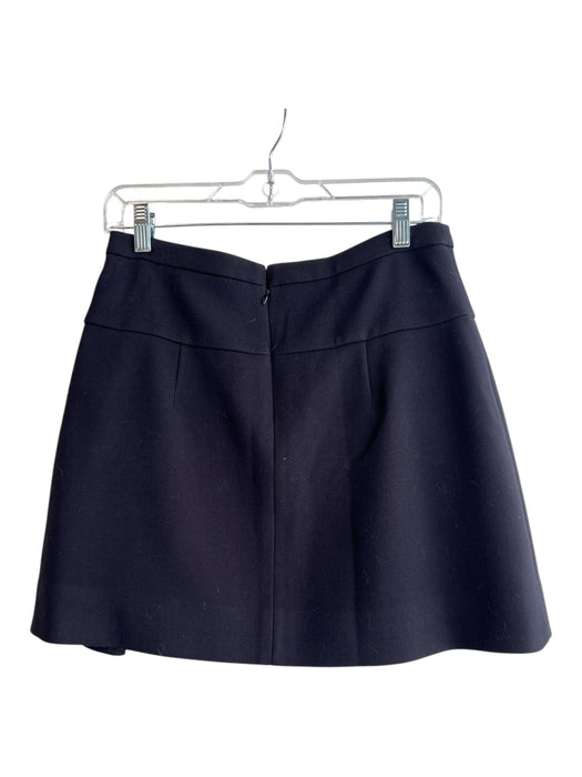 J. Crew Size 2 Black Polyester Blend Back Zip Above Knee Pleated Skirt Black / 2