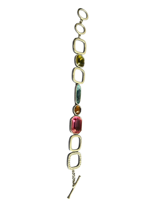 Swarovski Multi Metal Crystal Toggle Clasp Rhinestones Bracelet Multi