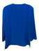 Nina Mclemore Size 2 Blue Polyester Long Sleeve Split V neckline Top Blue / 2