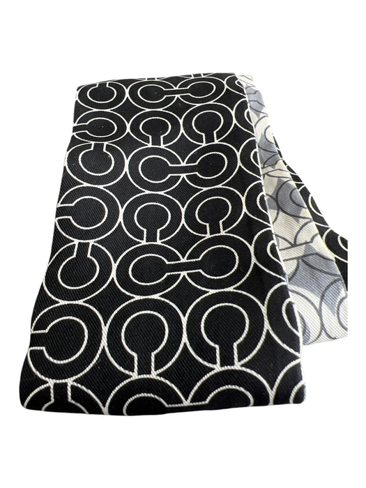 Coach Black & White 100% Silk Hair Tie Coach print Reversible scarf Black & White / S