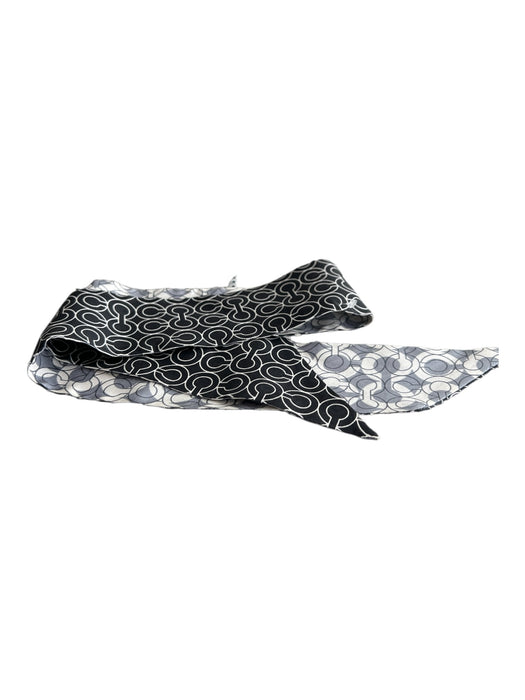 Coach Black & White 100% Silk Hair Tie Coach print Reversible scarf Black & White / S