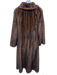 Mannelli Size M Dark Brown Mink Fur Maxi Hook & Eye Closure Pockets Maxi Coat Dark Brown / M
