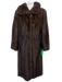 Mannelli Size M Dark Brown Mink Fur Maxi Hook & Eye Closure Pockets Maxi Coat Dark Brown / M