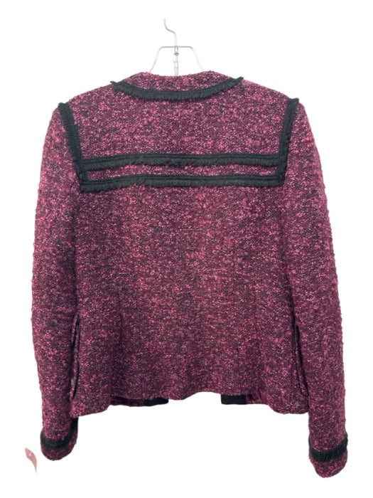 Nanette Lepore Size s / 4 Purple & Black Wool Blend Boucle Open Front Jacket Purple & Black / s / 4
