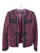 Nanette Lepore Size s / 4 Purple & Black Wool Blend Boucle Open Front Jacket Purple & Black / s / 4