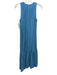 Prologue Size S Blue Rayon & Polyester Sleeveless Drop Waist Midi Dress Blue / S