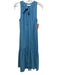 Prologue Size S Blue Rayon & Polyester Sleeveless Drop Waist Midi Dress Blue / S